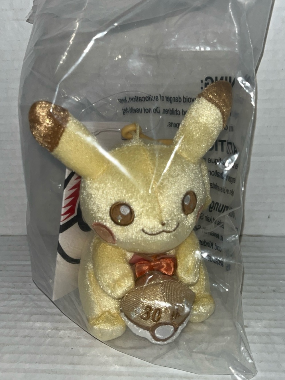 Pokemon Center Pikachu 30th Celebration Plush Key Chain New Sealed 5” - Picture 2 of 4